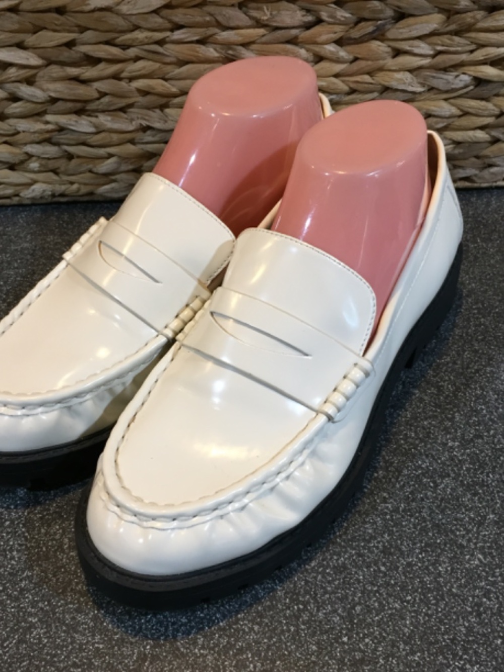 LOFT Cream Patent Leather Penny Loafers - Picture 9 of 15